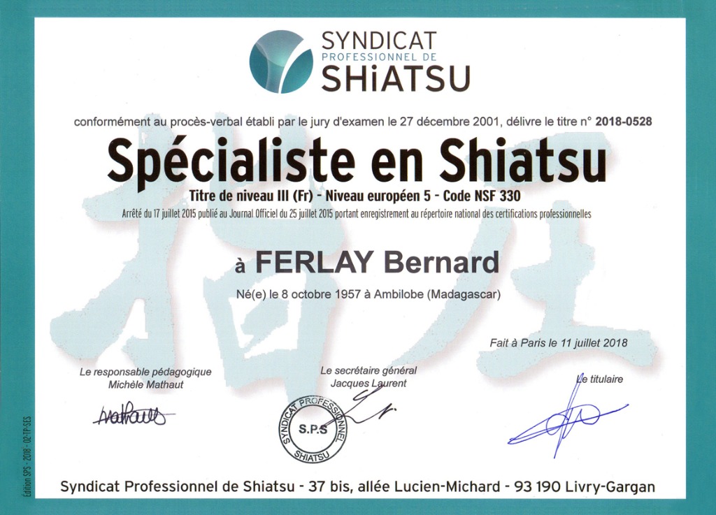 photo diplome FERLAY Bernard