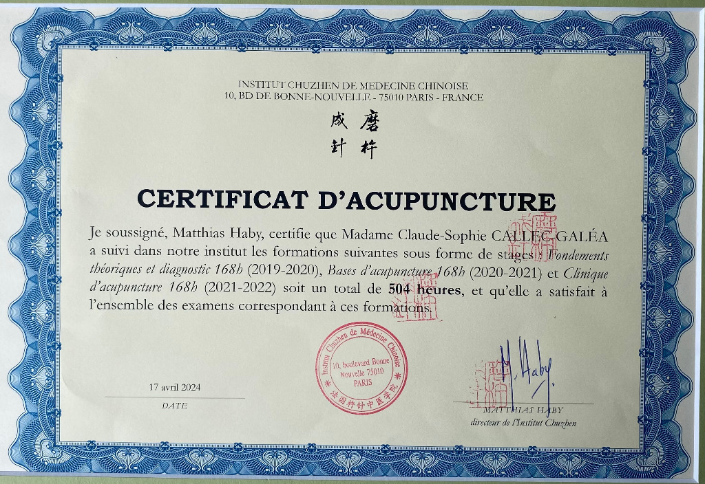 photo diplome Claude-Sophie Callec-Galéa