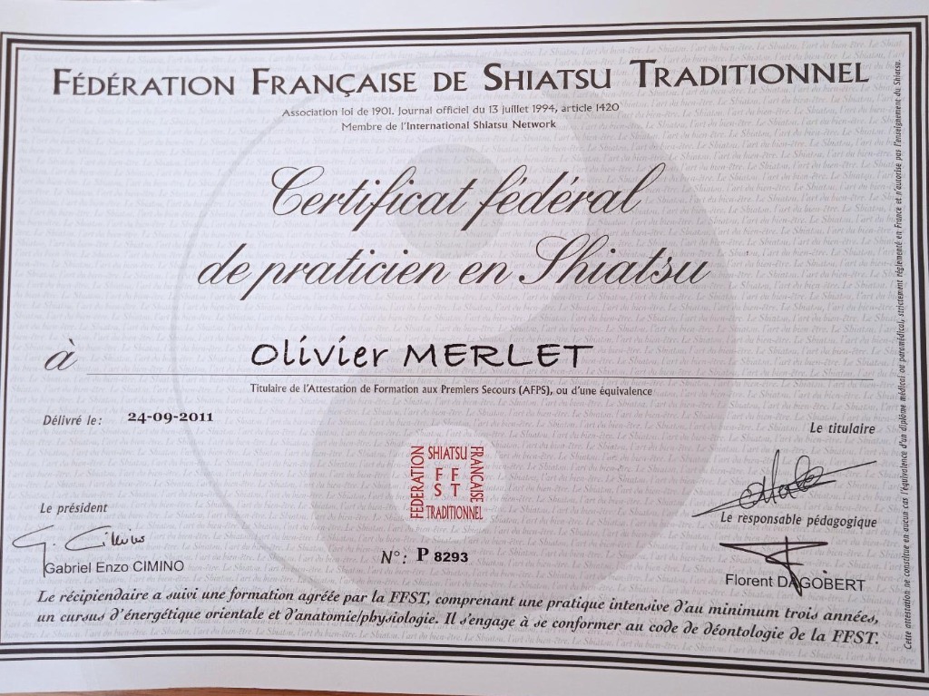 photo diplome MERLET Olivier
