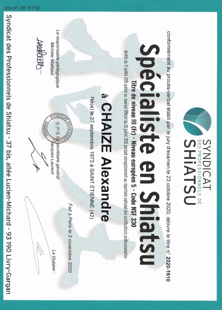 photo diplome CHAIZE Alexandre