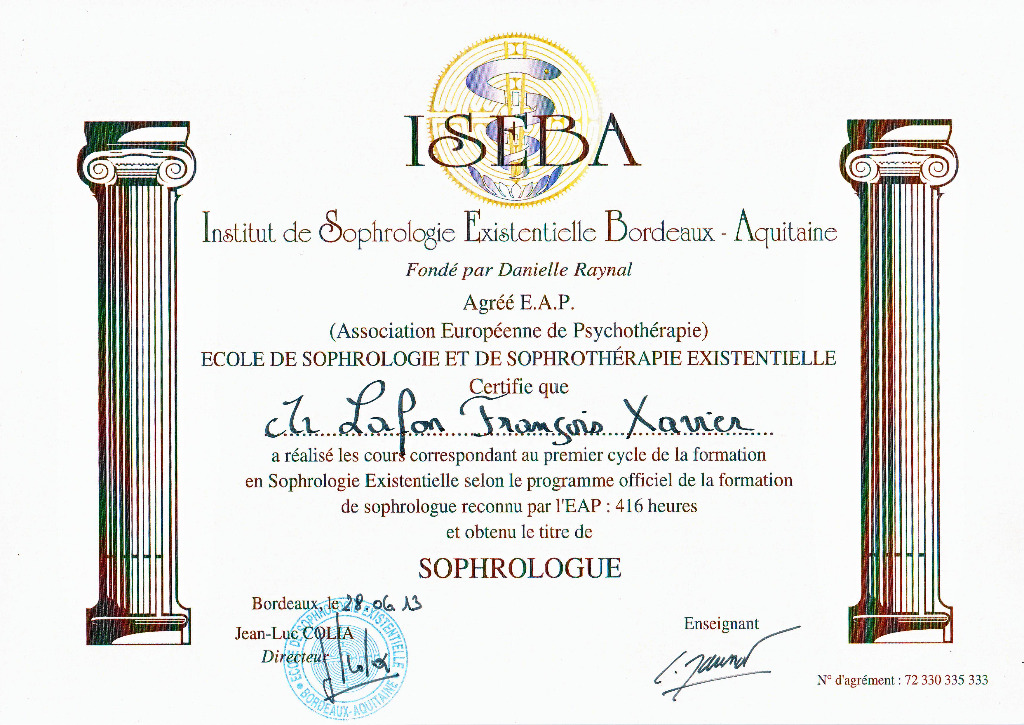 photo diplome François-Xavier Lafon