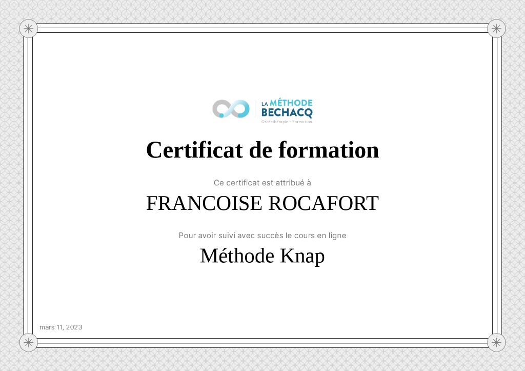 photo diplome FRANCOISE ROCAFORT