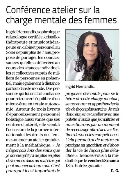 photo activite Ingrid Hernandis