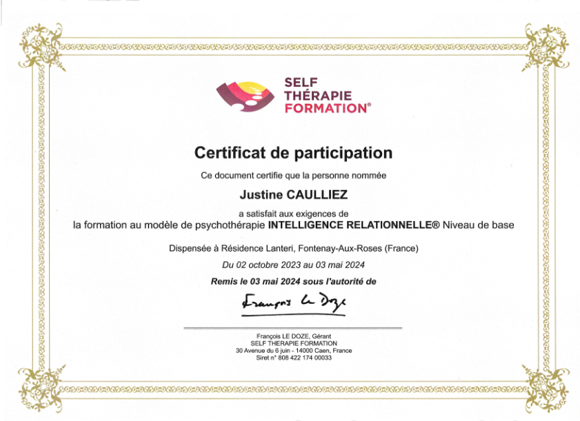 photo diplome Justine CAULLIEZ