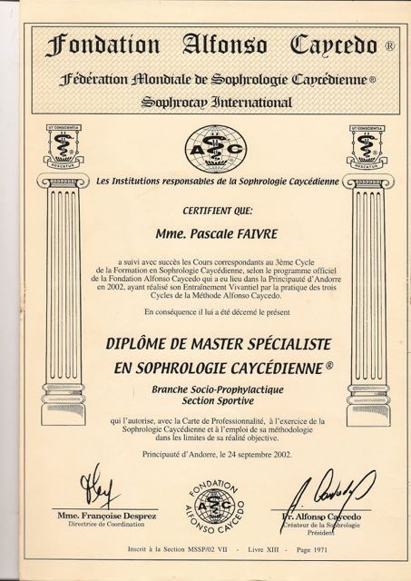 photo diplome Pascale Faivre