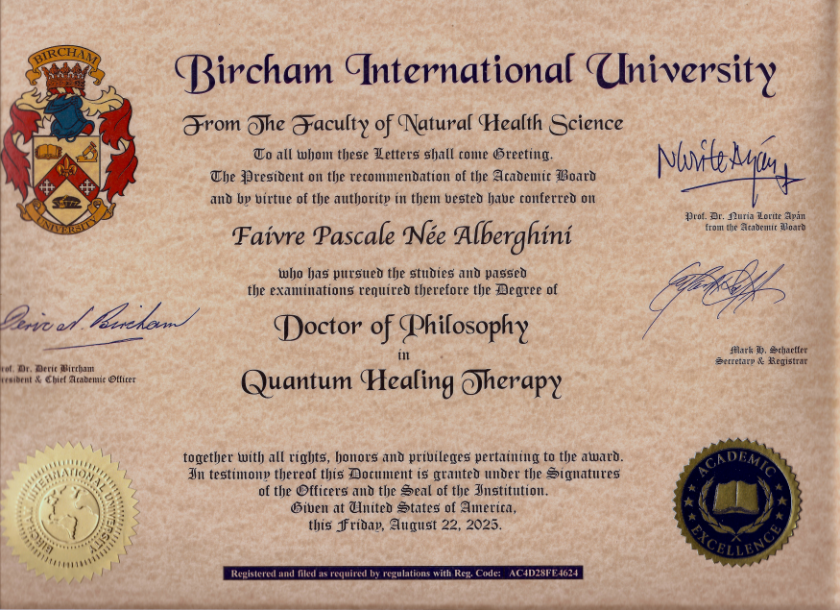 photo diplome Dr Pascale FAIVRE