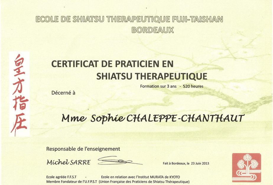 photo diplome CHANTHAUT SOPHIE