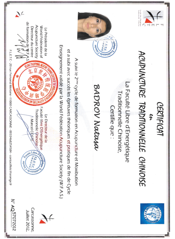 photo diplome Natacha Badrov