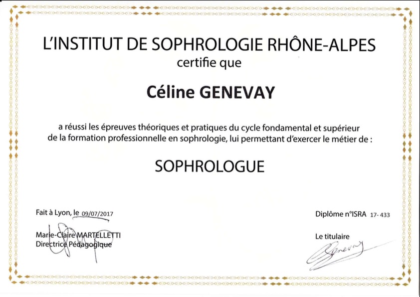 photo diplome Céline Genevay