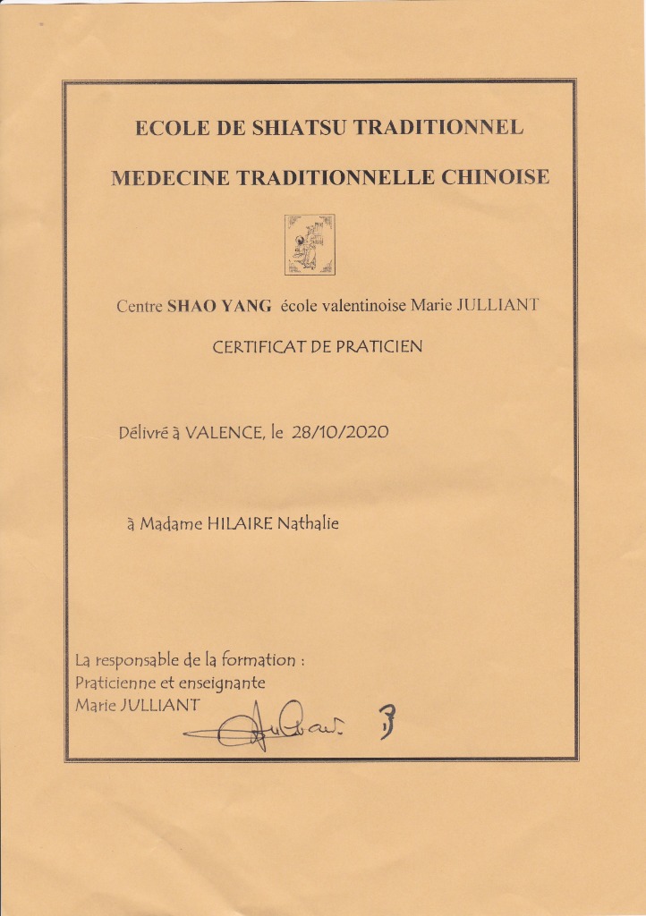 photo diplome Nathalie HILAIRE - AnimaOlistic