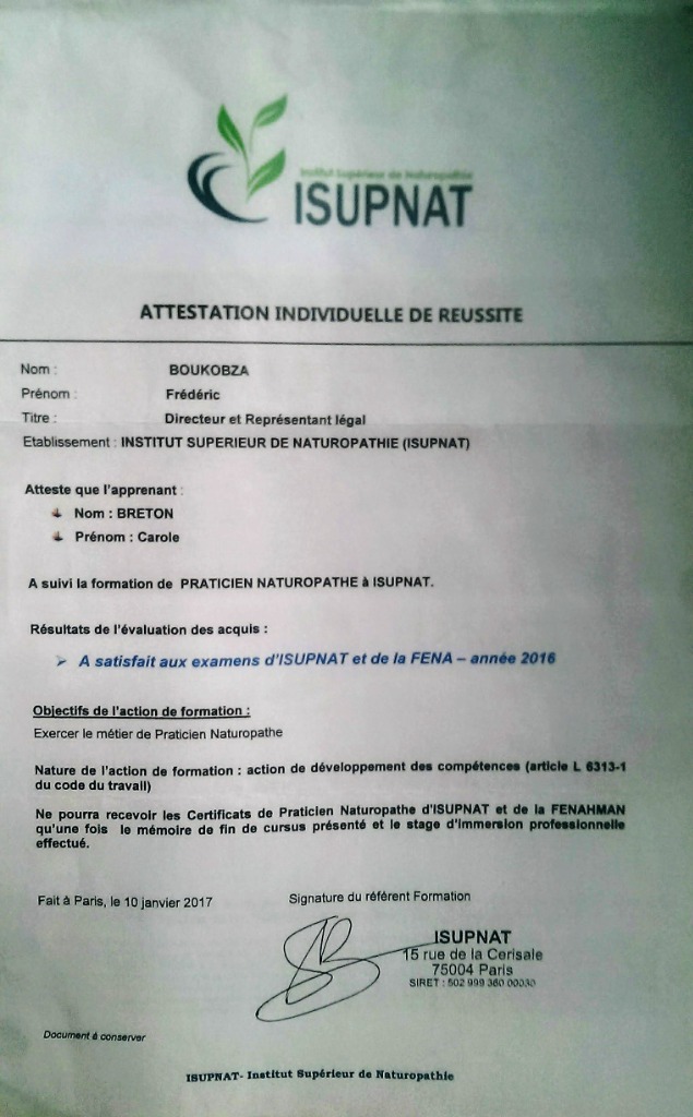 photo diplome Carole Breton