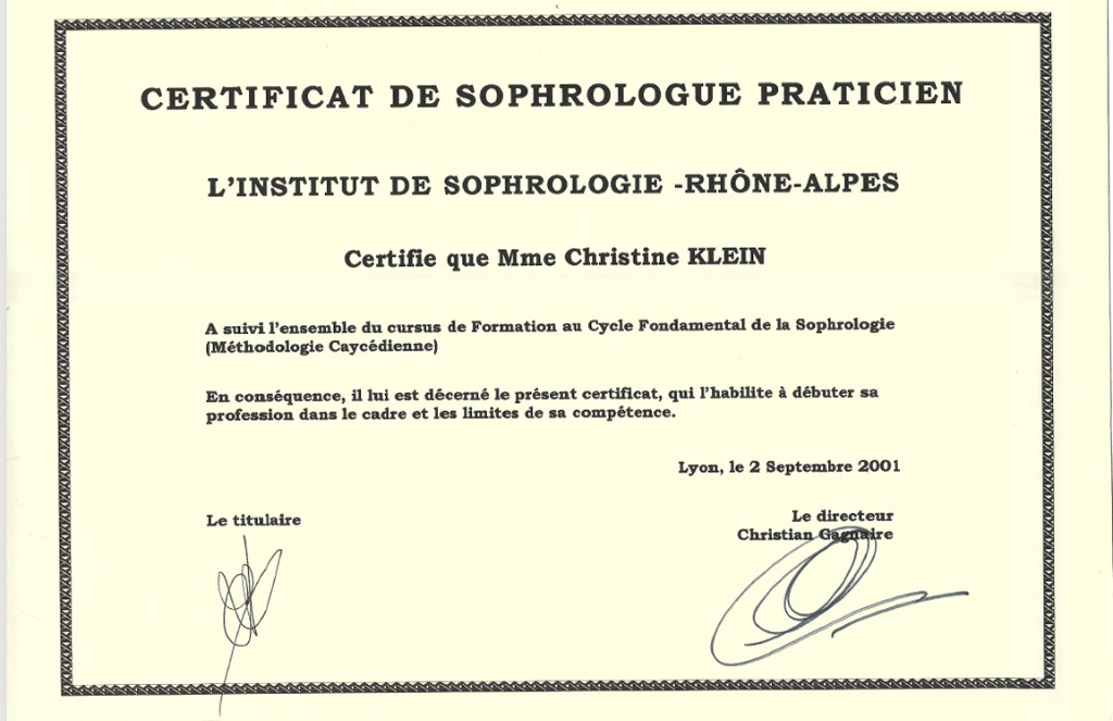 photo diplome Christine Klein