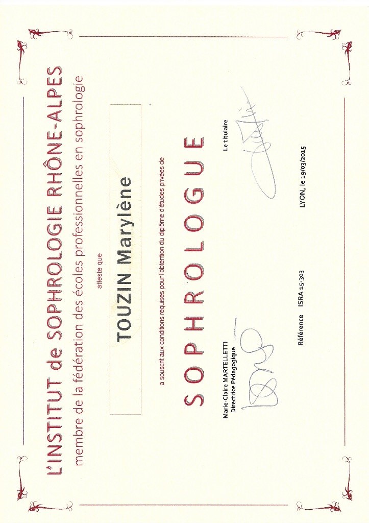 photo diplome Marylène TOUZIN