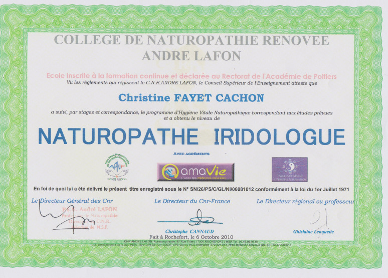 photo diplome FAYET-CACHON Christine SoNat42