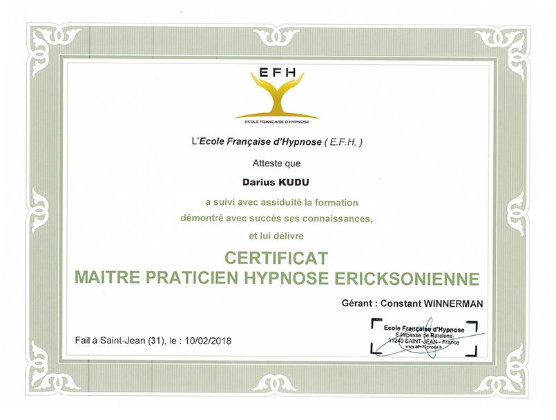 photo diplome M. KUDU Darius