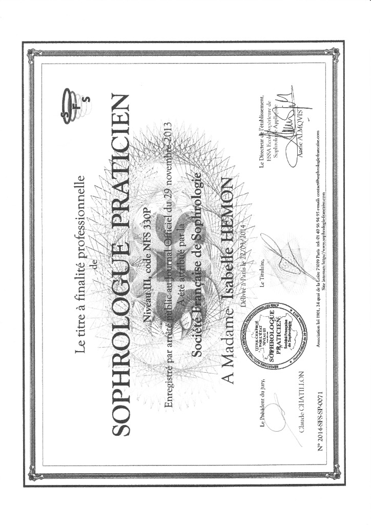 photo diplome Isabelle HEMON