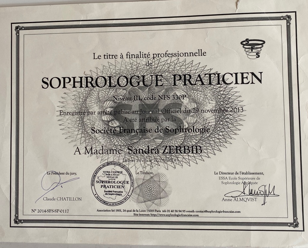 photo diplome Sandra Zerbib