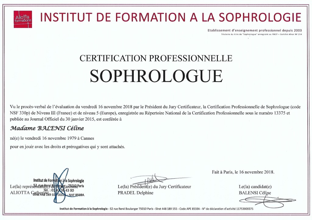 photo diplome BALENSI Céline