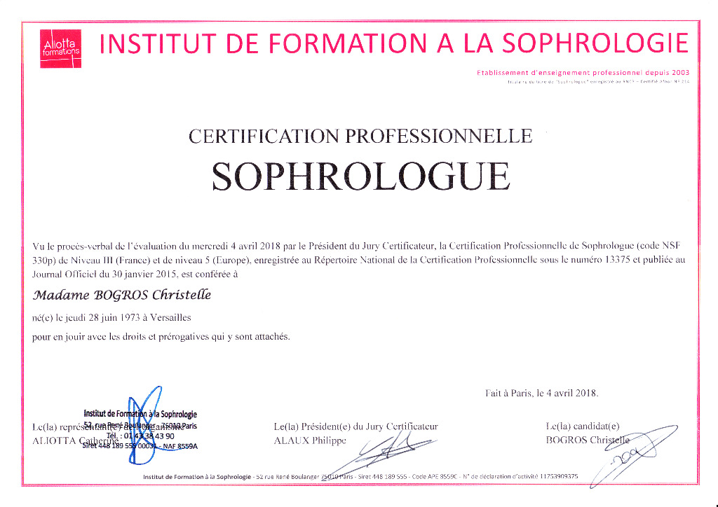 photo diplome BOGROS Christelle