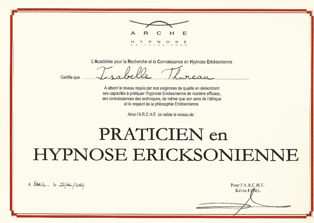 photo diplome Thureau Isabelle