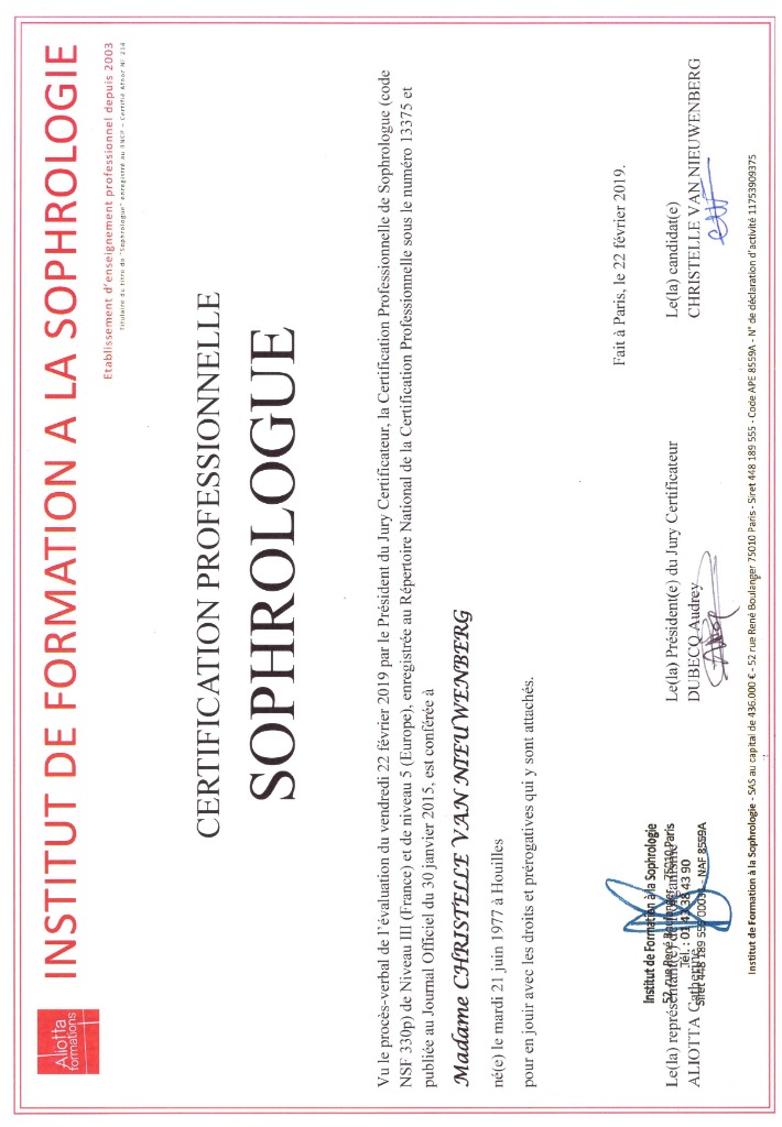 photo diplome Christelle VAN NIEUWENBERG