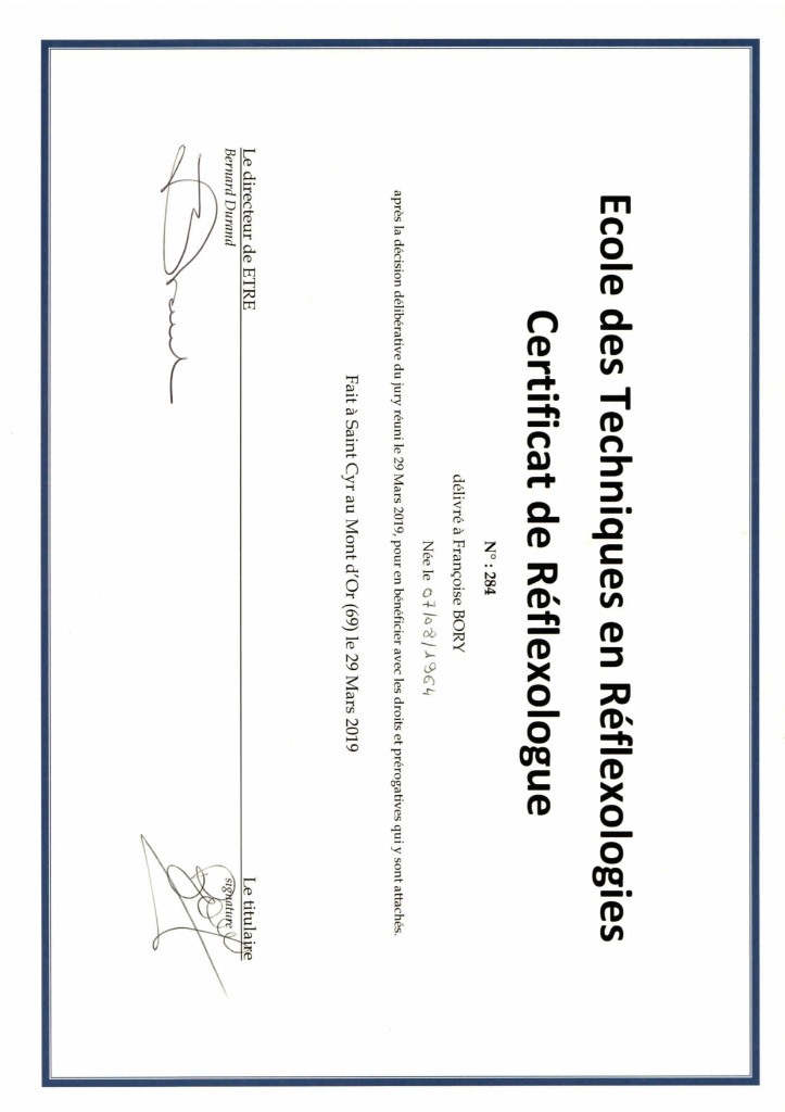 photo diplome Françoise Bory