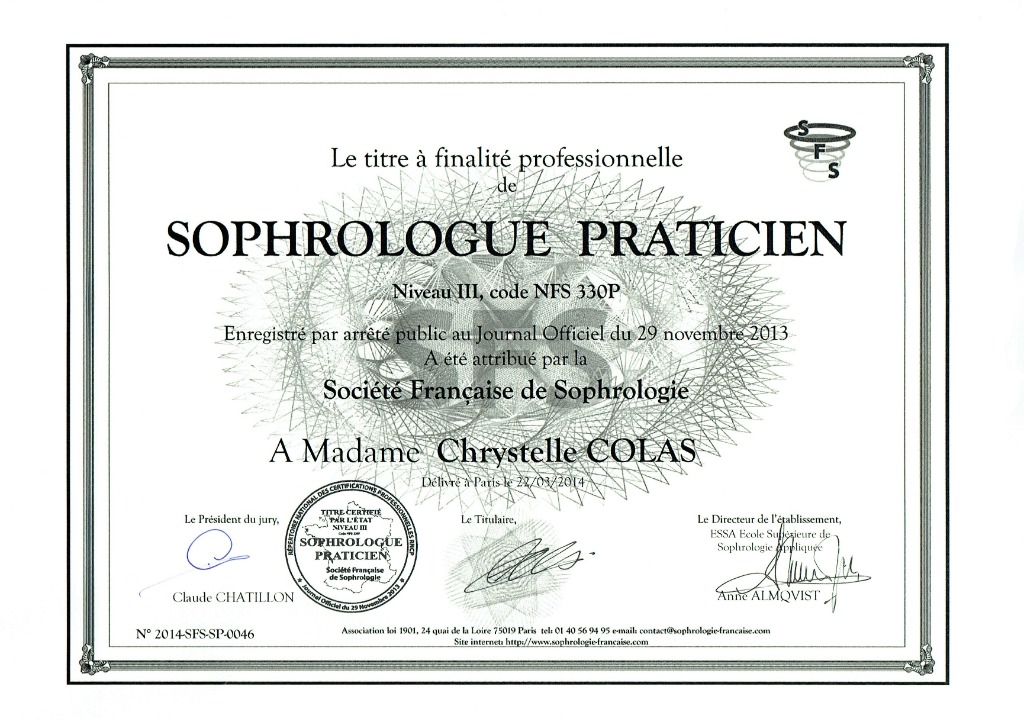 photo diplome Chrystelle Colas