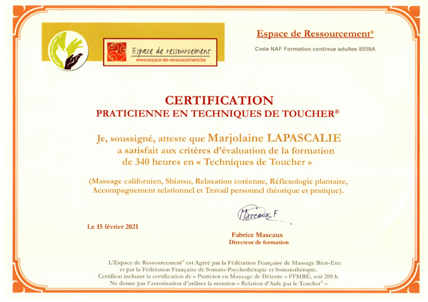 photo diplome Marjolaine Lapascalie