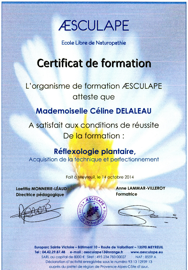 photo diplome Celine DELALEAU