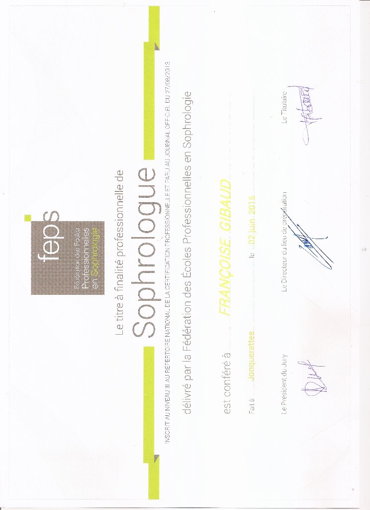 photo diplome Françoise GIBAUD