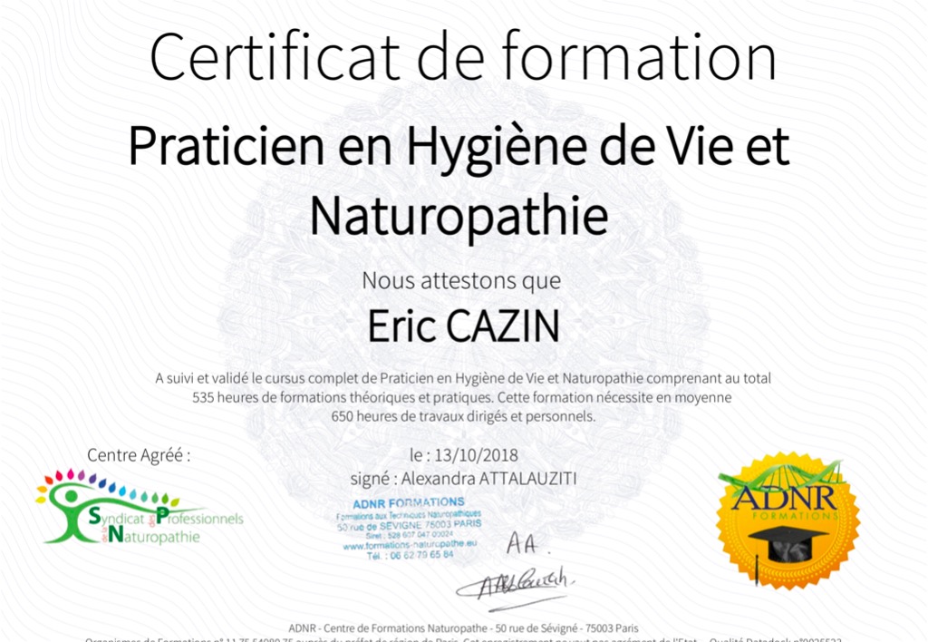 photo diplome Eric CAZIN