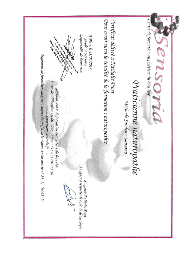 photo diplome NATHALIE PROST