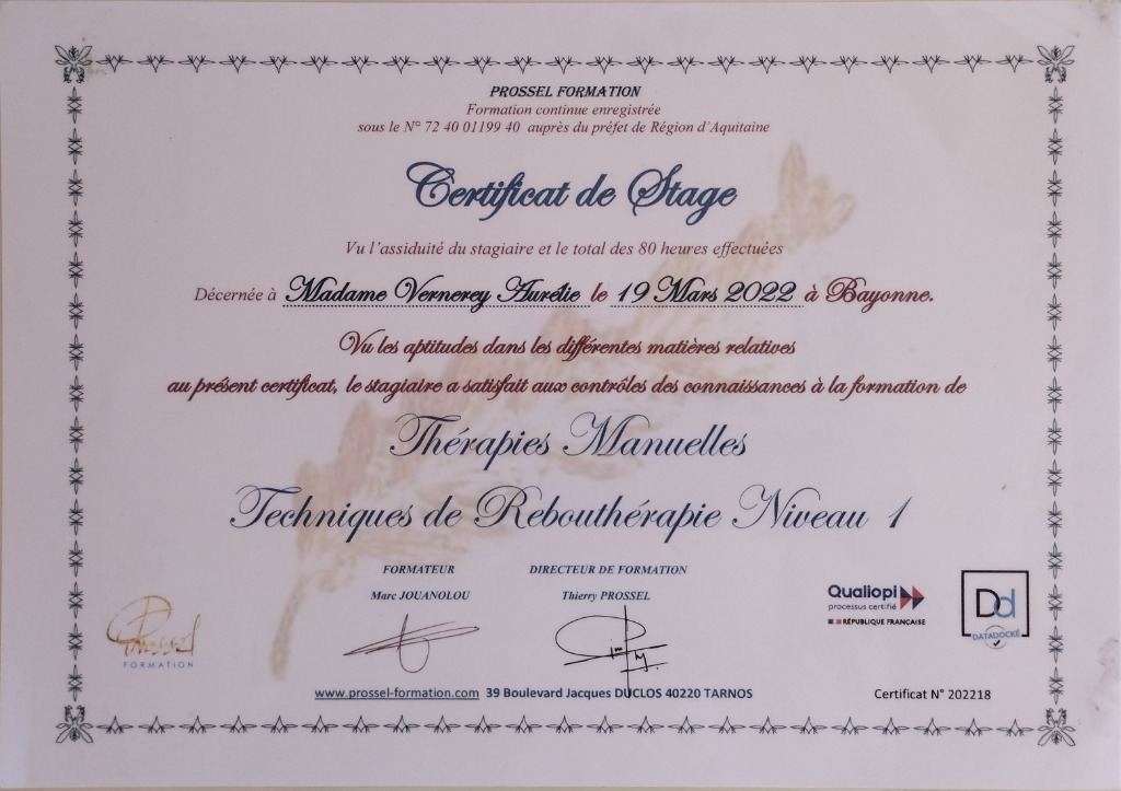 photo diplome Aurélie VERNEREY