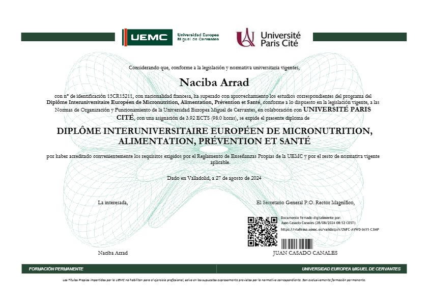 photo diplome Naciba OUERD