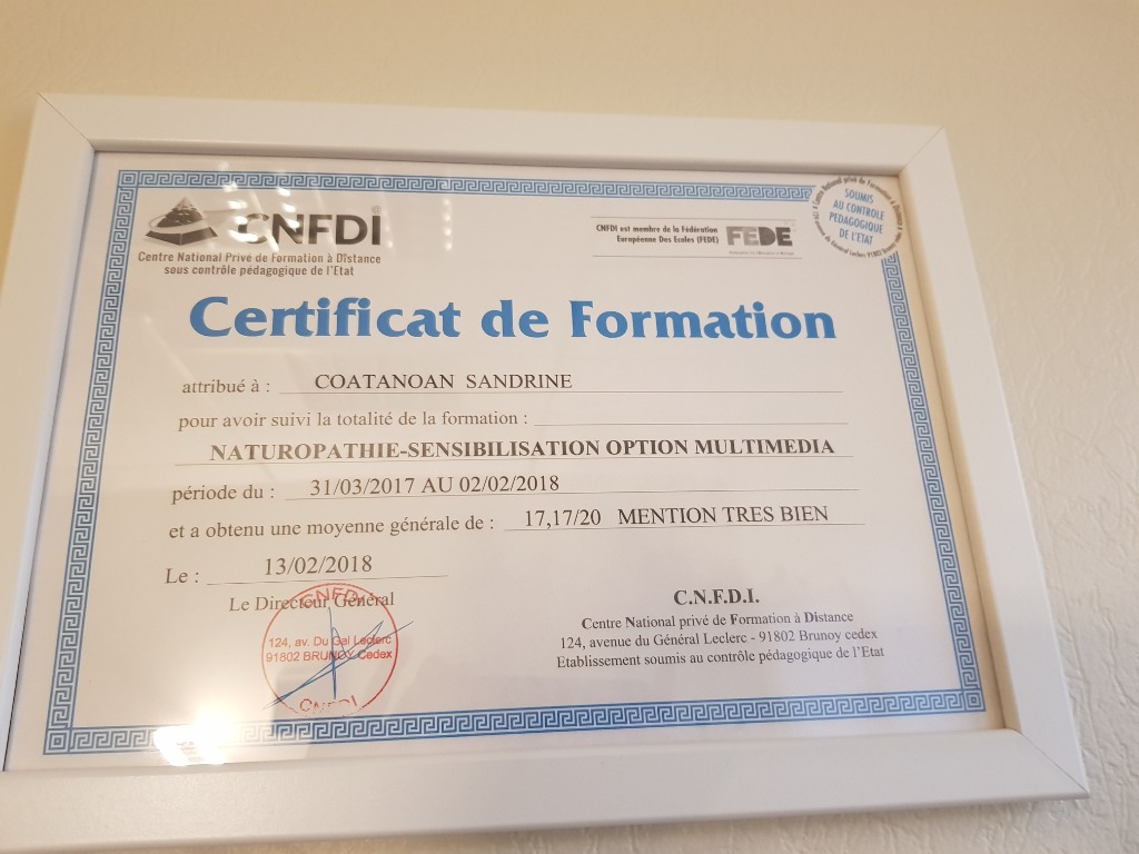 photo diplome Sandrine COATANOAN BANCE