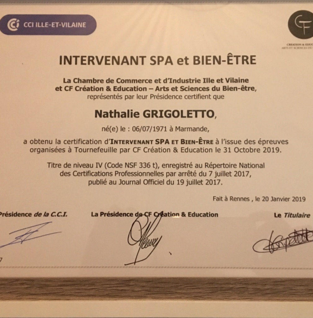 photo diplome NATHALIE GRIGOLETTO