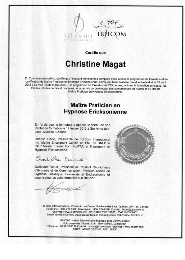 photo diplome MAGAT Christine