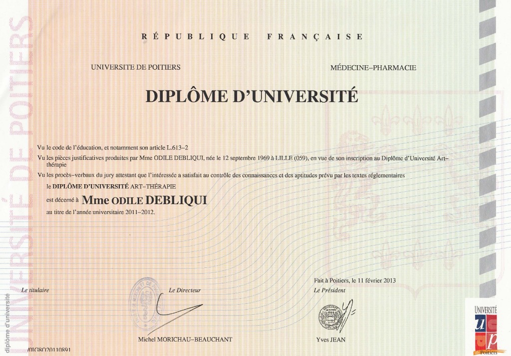 photo diplome DEBLIQUI Odile