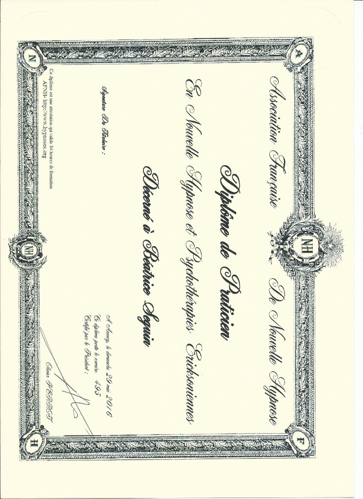 photo diplome SEGUIN Béatrice