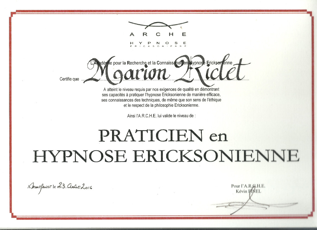 photo diplome Marion RICLET