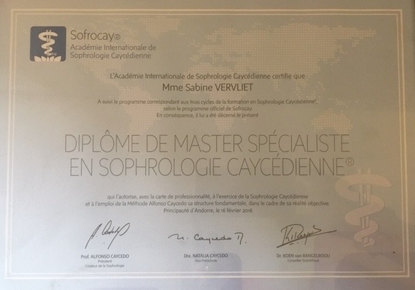 photo diplome VERVLIET Sabine