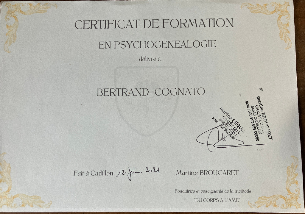 photo diplome Bertrand Cognato