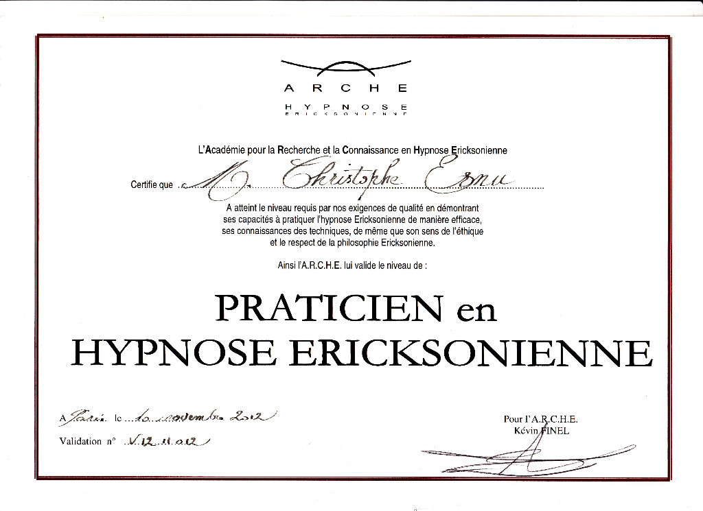 photo diplome Christophe Ernu