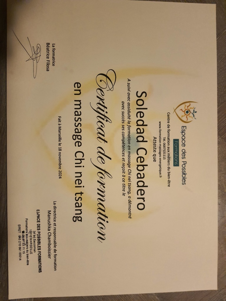 photo activite Solédad CEBADERO