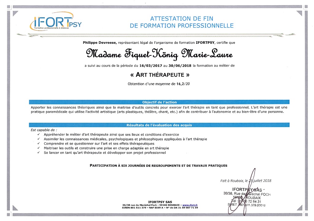 photo diplome Marie-Laure KONIG