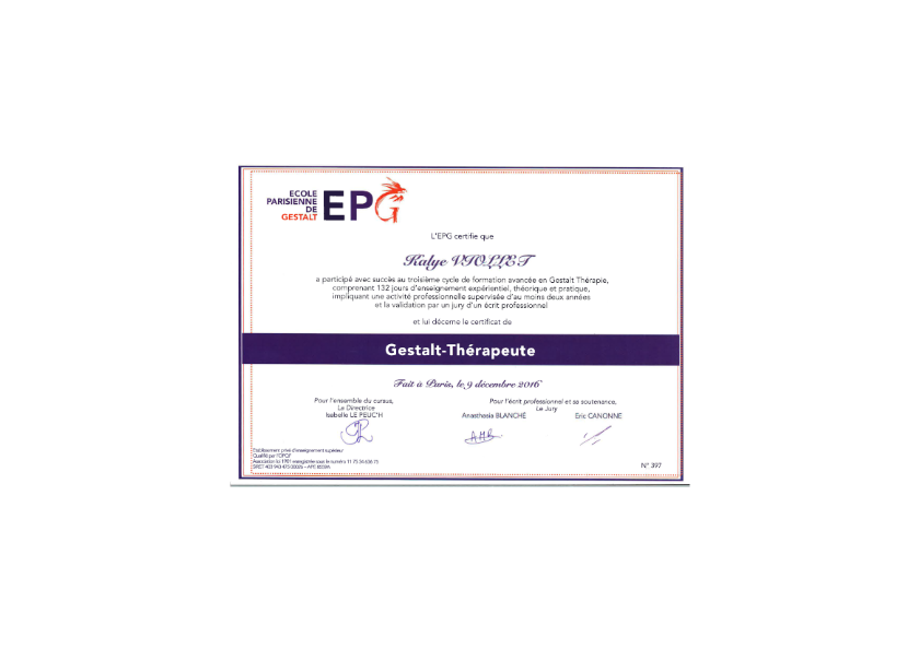 photo diplome Kalye VIOLLET