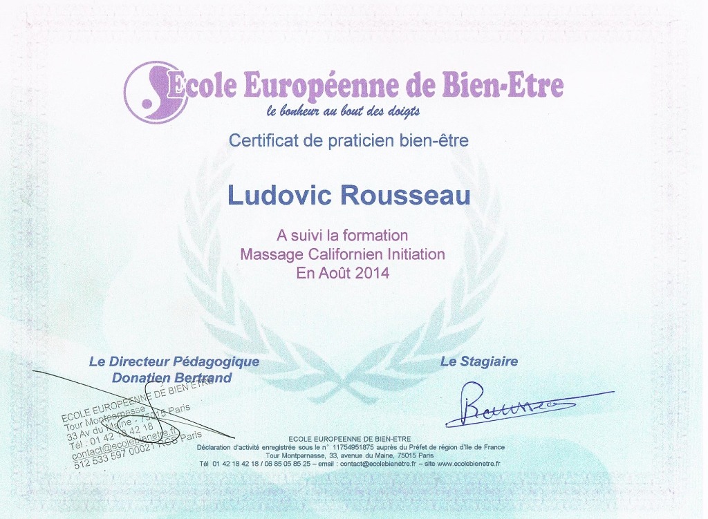 photo diplome Ludovic Rousseau