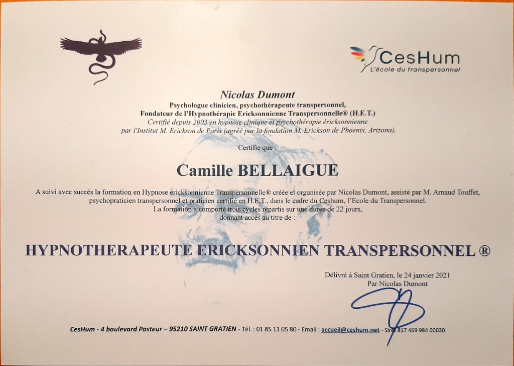 photo diplome Camille Bellaigue