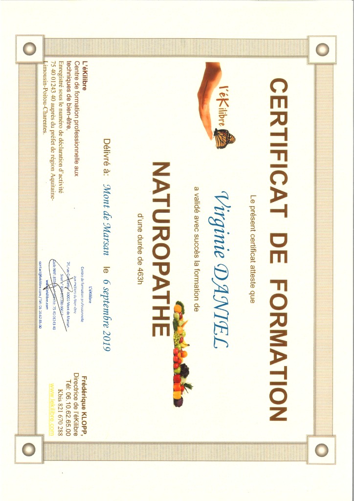 photo diplome Virginie DANIEL