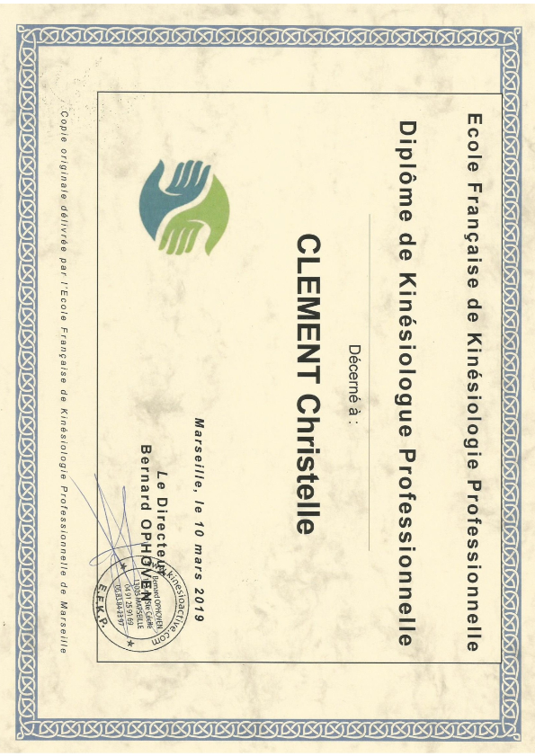 photo diplome Christelle CLEMENT